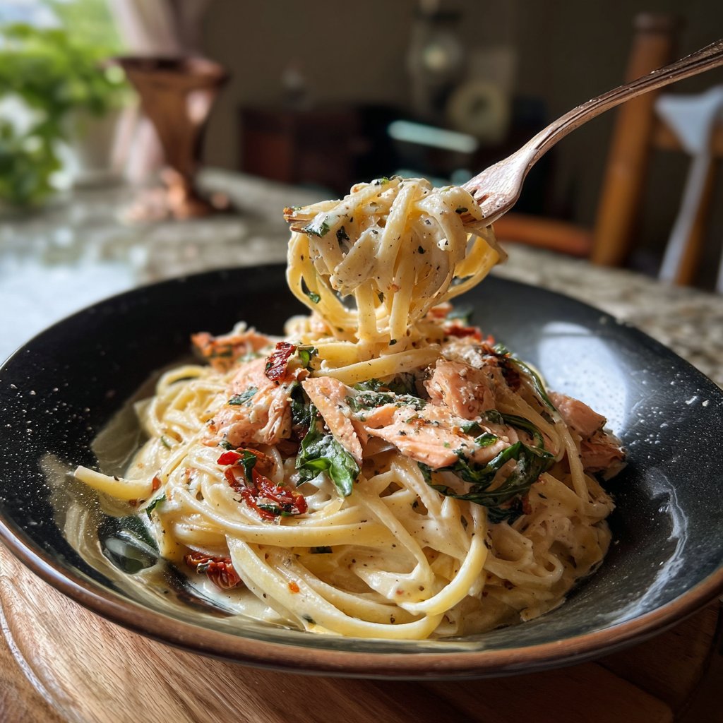Sundried Tomato Salmon Pasta