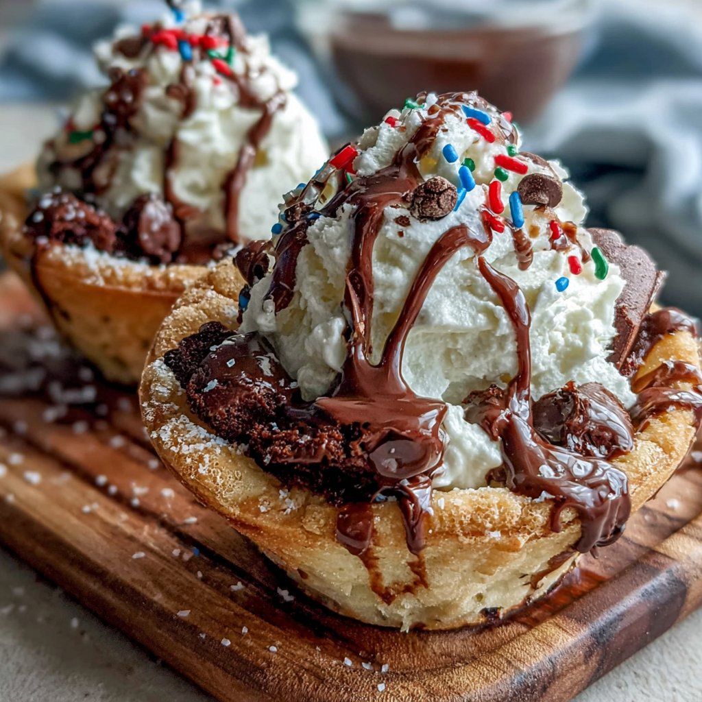 Chocolate Chip Brownie Taco Cups