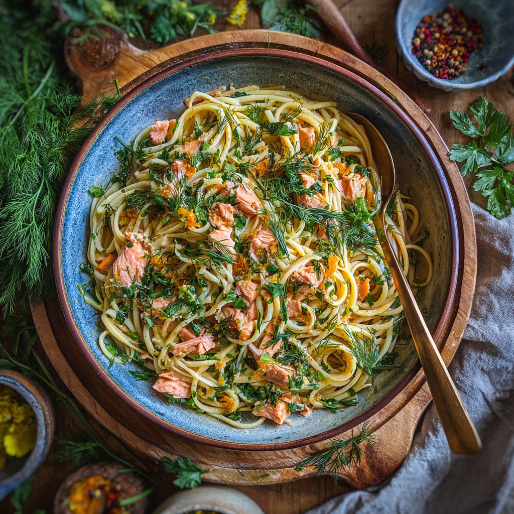 Fresh Herb Salmon Pasta Toss