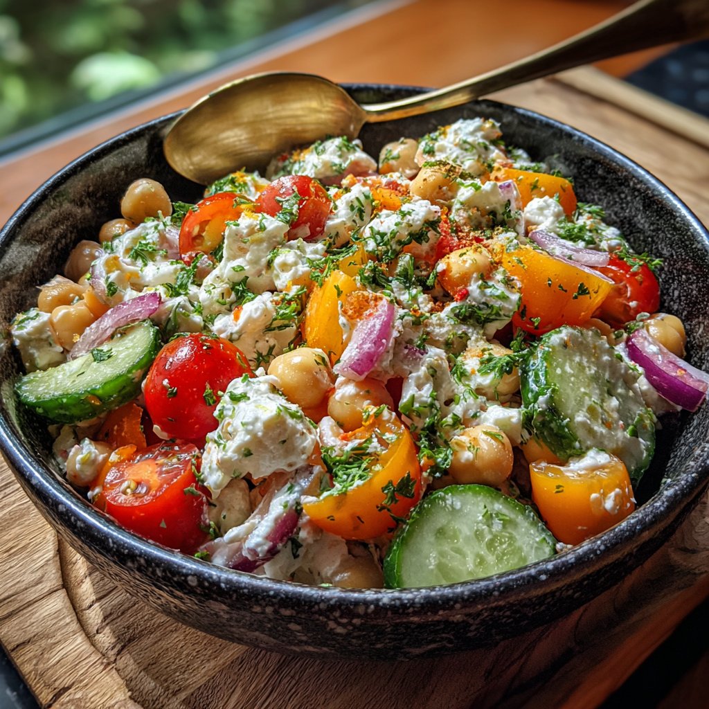Cottage Cheese and Chickpea Salad
